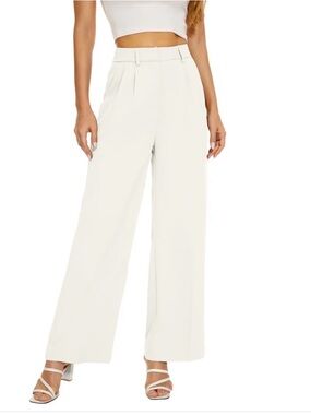 Funyyzo Classic High-Waisted Wide-Leg Pleated Pants - XL